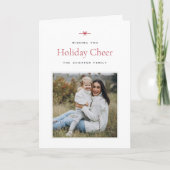 Cartes Pour Fêtes Annuelles Bow moderne | Noël photo minime simple (Devant)