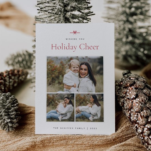 Cartes Pour Fêtes Annuelles Bow moderne | Simple minimum 3 photo