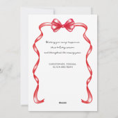 Cartes Pour Fêtes Annuelles Bow moderne Whimsical Curved Photo Noël (Dos)