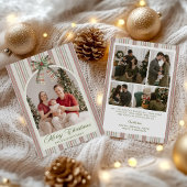 Cartes Pour Fêtes Annuelles Bow Stripe Family Photo Christmas Holiday Card