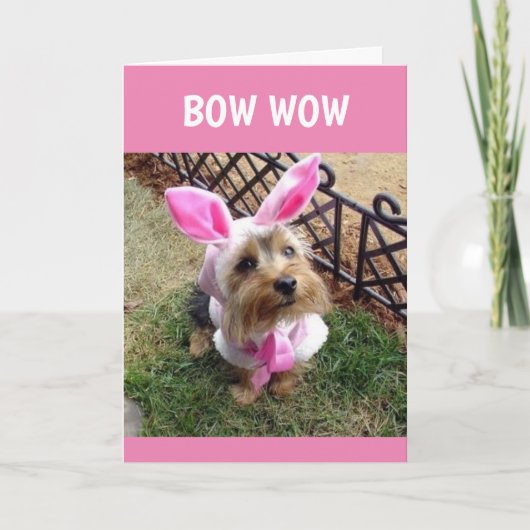 CARTES POUR FÊTES ANNUELLES BOW WOW DIT POP/"HEUREUX PÂQUES POUR VOUS ! (Devant)