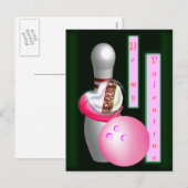 Cartes Pour Fêtes Annuelles Bowling Valentine (Devant / Derrière)