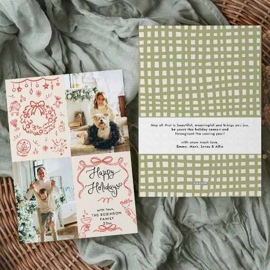 Cartes Pour Fêtes Annuelles Bows à main irky Boho Joyeux Noël Photo