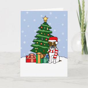 Cartes Pour Fêtes Annuelles Boxe et sapin de Noël