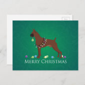 Cartes Pour Fêtes Annuelles Boxer Chien Joyeux Noël Design (Devant / Derrière)