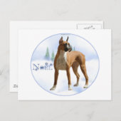 Cartes Pour Fêtes Annuelles Boxer Noel (Devant / Derrière)