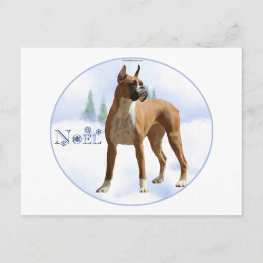 Cartes Pour Fêtes Annuelles Boxer Noel (Devant)