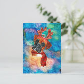 Cartes Pour Fêtes Annuelles Boxer race Chien Noël (Debout devant)