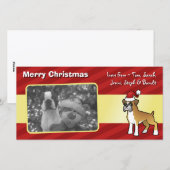 Cartes Pour Fêtes Annuelles Boxeur de Noël (Devant / Derrière)