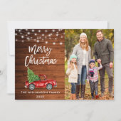 Cartes Pour Fêtes Annuelles Bracelet en bois Script Camion illuminations Noël (Devant)