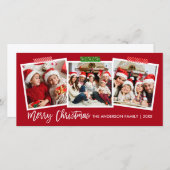 Cartes Pour Fêtes Annuelles Bracelet Script Joyeux Bande d'artisanat de Noël R (Devant / Derrière)