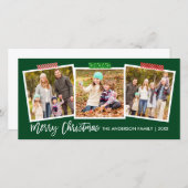 Cartes Pour Fêtes Annuelles Bracelet Script Joyeux canot de Noël Bande Vert la (Devant / Derrière)