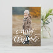 Cartes Pour Fêtes Annuelles Bracelet Script Joyeux Noël Rouge Plaid 3 Photo (Debout devant)