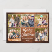 Cartes Pour Fêtes Annuelles Bracelet Script Noël Bois rustique 5 Photo (Devant)