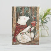 Cartes Pour Fêtes Annuelles Bramble the Bear | Woodland Whimsy Holiday Card (Debout devant)