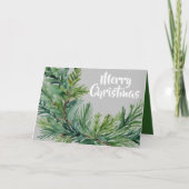 Cartes Pour Fêtes Annuelles Branche À feuillage persistant de Noël (Devant)