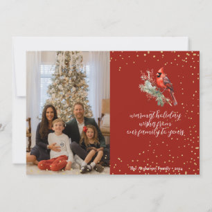 Cartes Pour Fêtes Annuelles Branche de houx cardinal hivernal à l'aquarelle ru