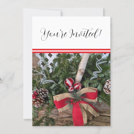 Cartes Pour Fêtes Annuelles Branche de pin evergreen pour rassemblement de fêt (Devant)