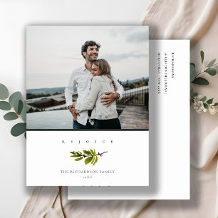 Cartes Pour Fêtes Annuelles Branche de pin minimale Noël Photo Joie