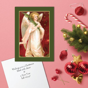 Cartes Pour Fêtes Annuelles Branche vintage d'épinette