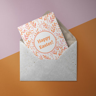 Cartes Pour Fêtes Annuelles Branches aquarelles pastel orange et rose