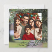 Cartes Pour Fêtes Annuelles Branches d'arbre persistant de couleur vert foncé  (Devant)