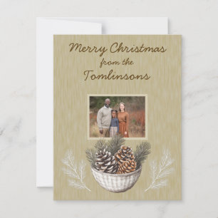 Cartes Pour Fêtes Annuelles Branches de cônes de pin rustique Photo Noël