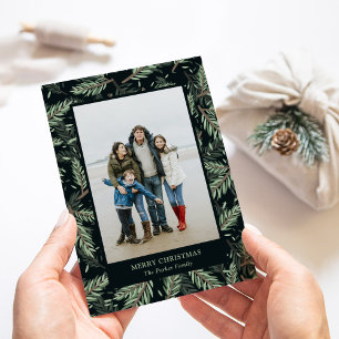 Cartes Pour Fêtes Annuelles Branches de Noël élégantes en noir   Photo