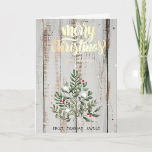 Cartes Pour Fêtes Annuelles Branches de pin Bois Joyeux Noël