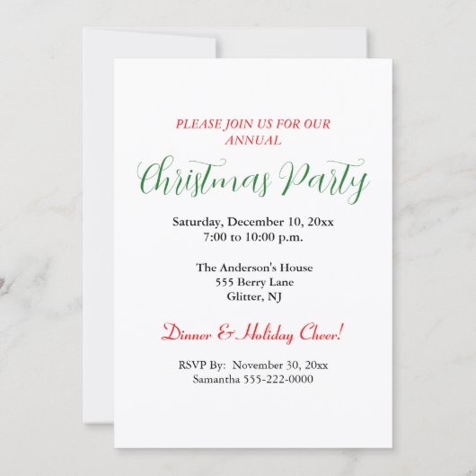 Cartes Pour Fêtes Annuelles Branches de pin Evergreen pour fête de Noël (Dos)