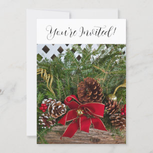 Cartes Pour Fêtes Annuelles Branches de pin Noël Party Evergreen