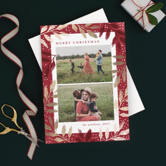 Cartes Pour Fêtes Annuelles Branches d'or 2 Photo Noël