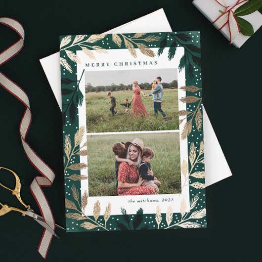 Cartes Pour Fêtes Annuelles Branches d'or 2 Photo Noël