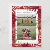 Cartes Pour Fêtes Annuelles Branches d'or 2 Photo Noël (Devant)