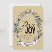 Cartes Pour Fêtes Annuelles Branches et baies Paix et joie (Dos)