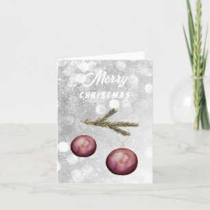 Cartes Pour Fêtes Annuelles Branches et boules de Noël mignonnes