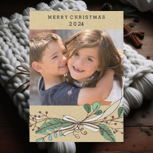 Cartes Pour Fêtes Annuelles Branches et paix et joie de baies