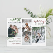 Cartes Pour Fêtes Annuelles Branches vertes 4 Photo Collage (Debout devant)