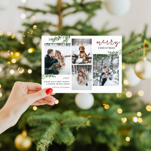 Cartes Pour Fêtes Annuelles Branches vertes 4 Photo Collage