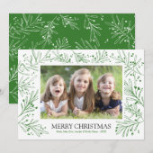 Cartes Pour Fêtes Annuelles Branches vertes d'hiver et baies | Vacances 2017 (Devant / Derrière)