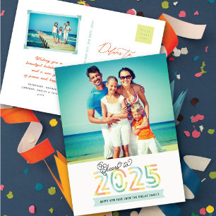 Cartes Pour Fêtes Annuelles Bravo à 2025 Citrus Stripes Bonne Année Photo