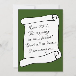 Cartes Pour Fêtes Annuelles Breaking up with 2021 Funny Joyeuses Fêtes