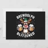 Cartes Pour Fêtes Annuelles Brewdolph Faisons nous sonner les grelots Noël Ren (Devant)