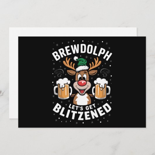 Cartes Pour Fêtes Annuelles Brewdolph Faisons nous sonner les grelots Noël Ren (Devant / Derrière)