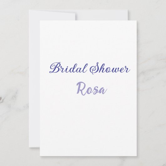 Cartes Pour Fêtes Annuelles Bridal douche violet ajouter nom date élégante (Devant)