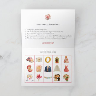 Cartes Pour Fêtes Annuelles Bridal Shower Bingo Game Board2. Fun Party