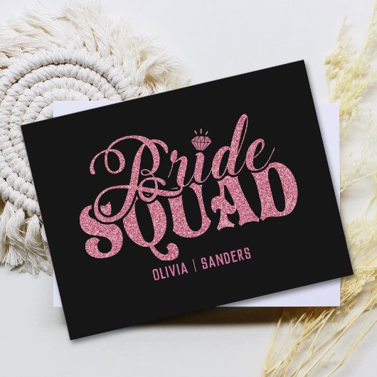 Cartes Pour Fêtes Annuelles Bride Squad Bright Pink