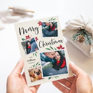 Cartes Pour Fêtes Annuelles Bright Boughs   Collage photo multiple Noël