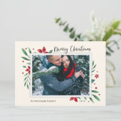 Cartes Pour Fêtes Annuelles Bright Boughs | Joyeuse photo de Noël (Debout devant)
