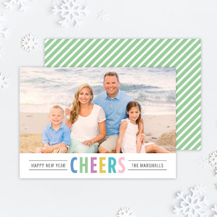 Cartes Pour Fêtes Annuelles Bright Cheers Green Happy New Year Photo